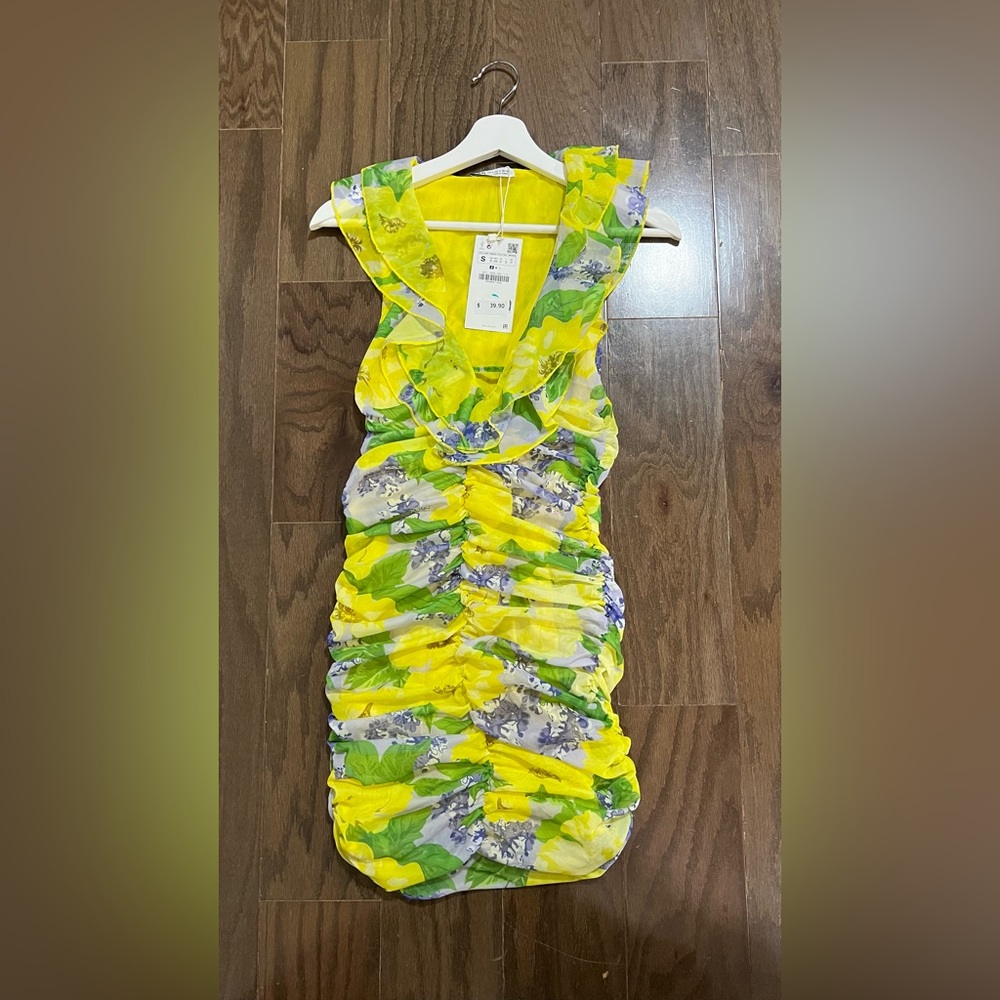 ZARA yellow mini dress size S